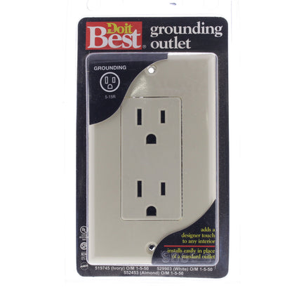 DoItBest by Leviton 5325-I Ivory Residential Decorator 5-15R 15A Receptacle 125V