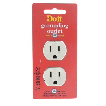 DoItBest by Leviton 5320-I Ivory 15A Decorator Duplex 5-15R Outlet Residential