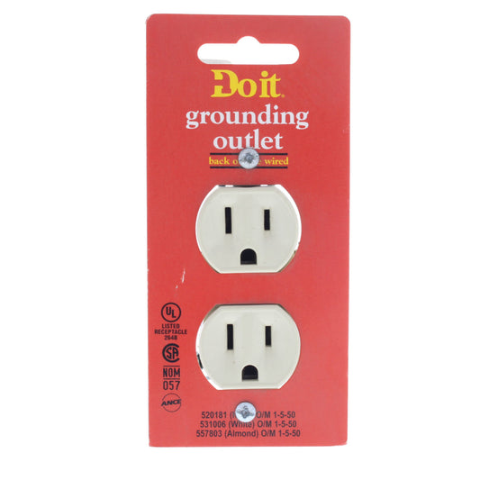 DoItBest by Leviton 5320-I Ivory 15A Decorator Duplex 5-15R Outlet Residential