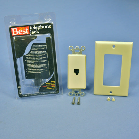 Do It Best Ivory Decorator Type 625 Phone Jack Telephone Wall Plate 522457