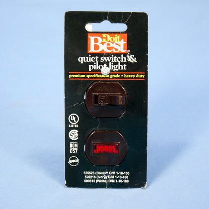 DoItBest 525523 Brown Commercial Toggle Wall Switch Control with Pilot Light