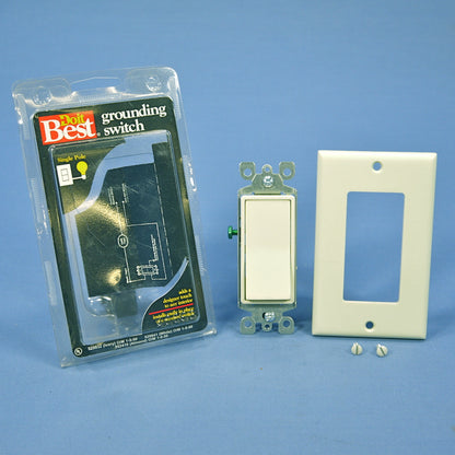 DoItBest 552410 Almond Decorator Rocker Light Switch Single Pole On/Off 15A