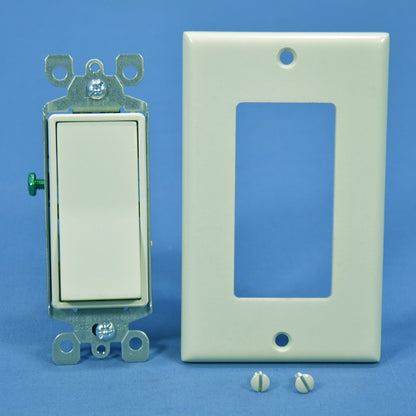 DoItBest 552410 Almond Decorator Rocker Light Switch Single Pole On/Off 15A