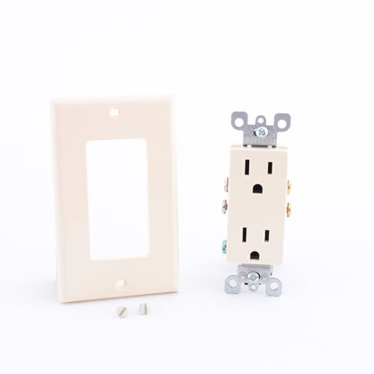 DoitBest by Leviton Almond 5325-A Straight Blade Decorator Outlet 5-15 15A