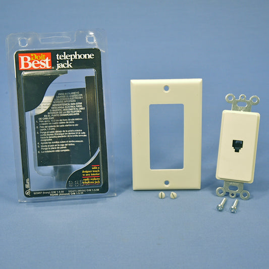 Do It Best Almond Decorator Type 625 Phone Jack Telephone Wall Plate 552496