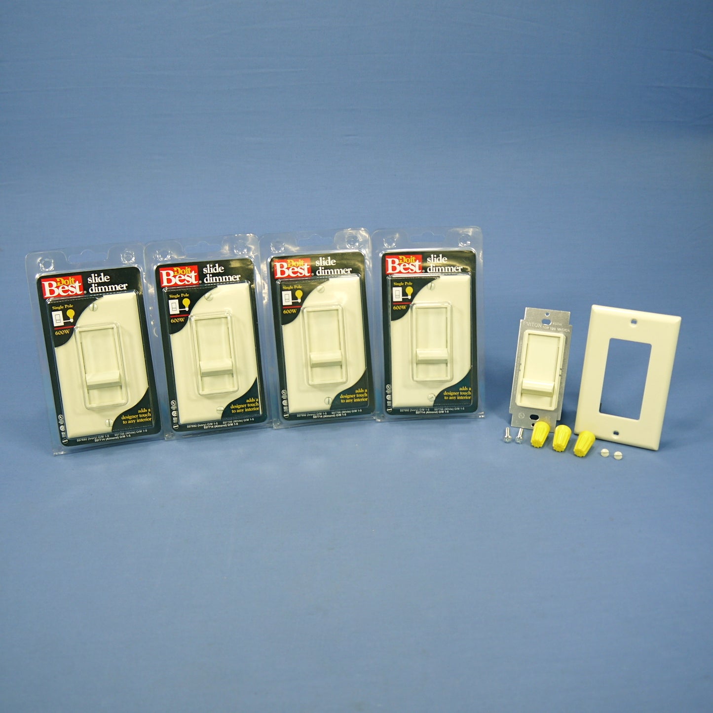 DoItBest Almond Decorator Single Pole Slide Dimmer Switch 600W Incandescent 5pcs