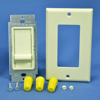DoItBest Almond Decorator Single Pole Slide Dimmer Switch 600W Incandescent 5pcs
