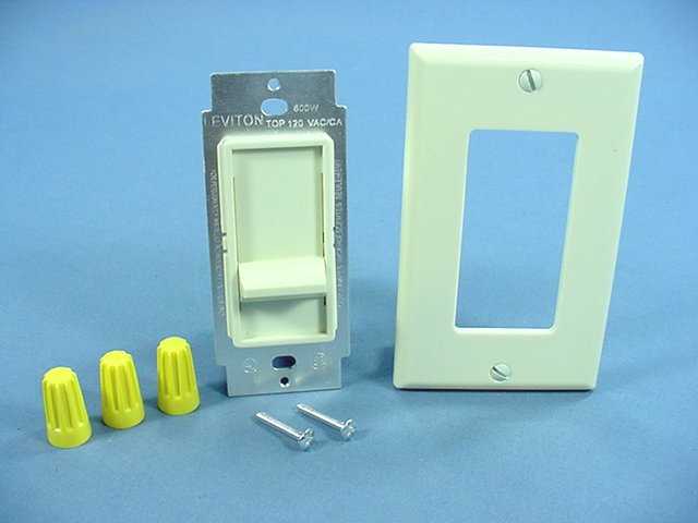 DIB 557714 Almond Single Pole Decorator Slide Dimmer Switch 600W Incandescent