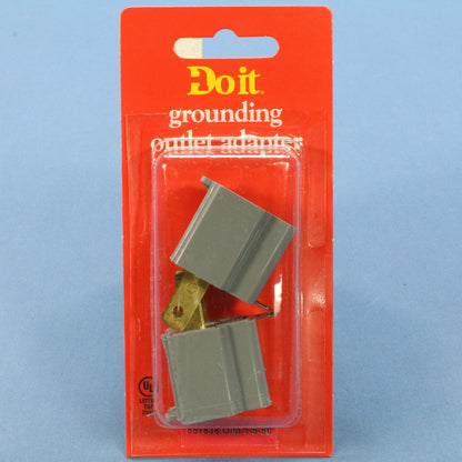 2 Do It Best 5-15 Gray 3-Prong Plug Outlet Adapters 15A 125V 557838