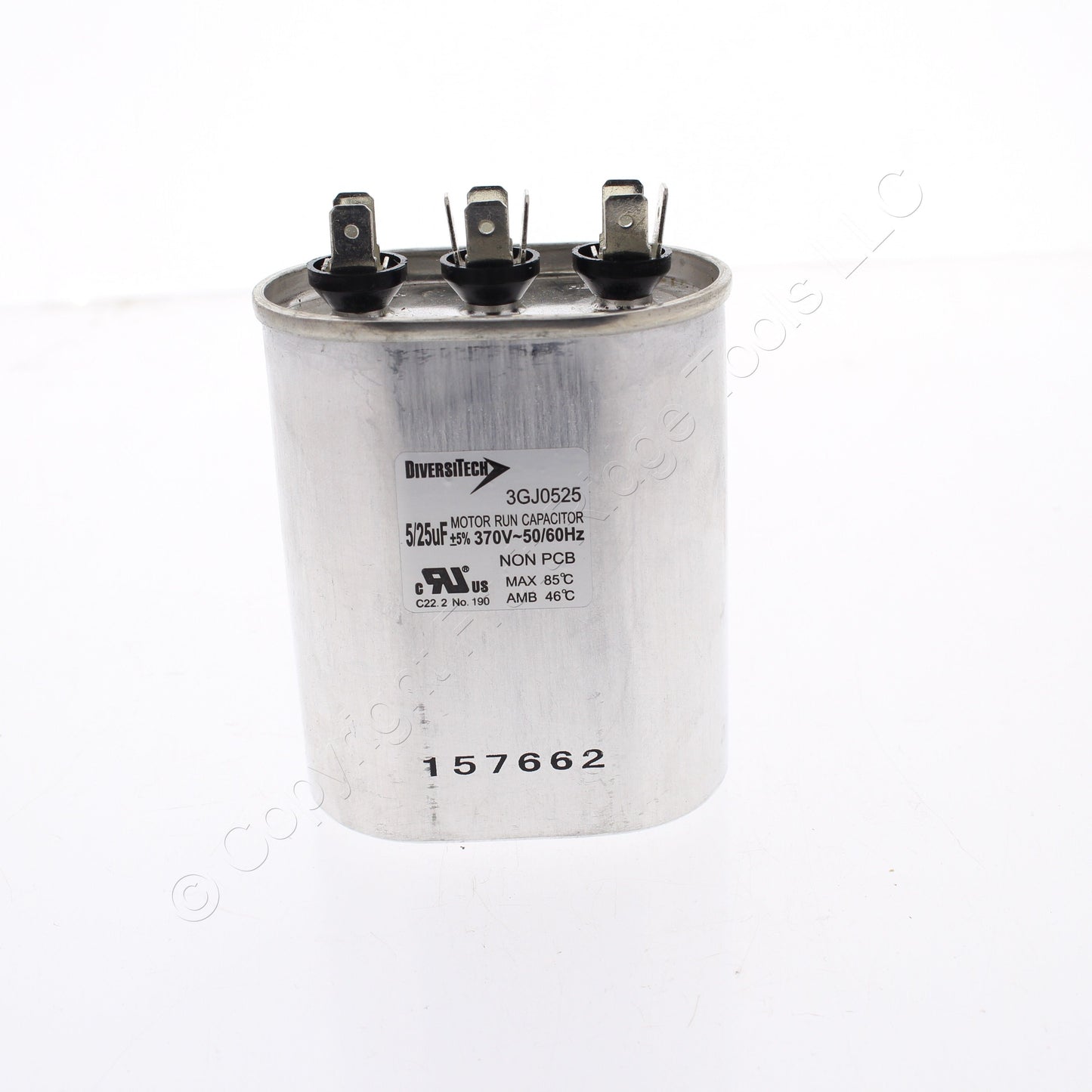 Diversitech 3GJ0525 Motor Run Capacitor Ovall 25+5uf 370v