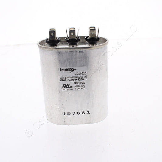 Diversitech 3GJ0525 Motor Run Capacitor Ovall 25+5uf 370v