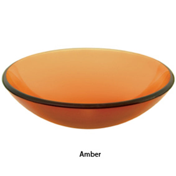 Decolav 1000T-AM 17" Frosted Amber Tempered Glass Bathroom Vessel Sink Bowl
