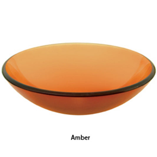 Decolav 1000T-AM 17" Frosted Amber Tempered Glass Bathroom Vessel Sink Bowl