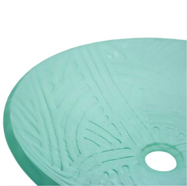Decolav 17" White Rainbow Artistic Non-Tempered Glass Vanity Vessel Sink Bowl