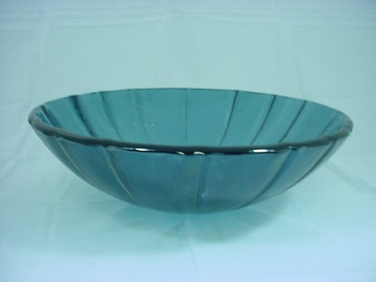 Decolav 1090-BL 17" Blue Pinwheel Non-Tempered Glass Vanity Vessel Sink Bowl