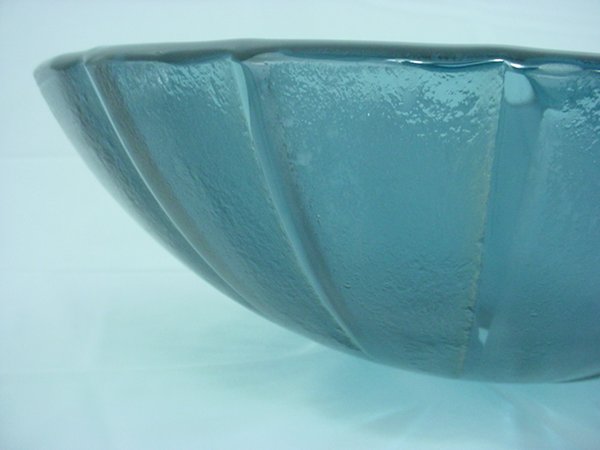 Decolav 1090-BL 17" Blue Pinwheel Non-Tempered Glass Vanity Vessel Sink Bowl