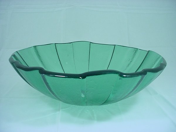 Decolav 1090-GR Green 17" Pinwheel Non-Tempered Glass Vanity Vessel Sink Bowl