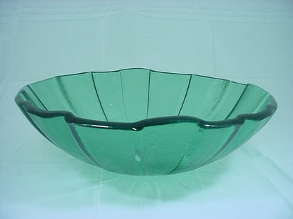 Decolav 1090-GR Green 17" Pinwheel Non-Tempered Glass Vanity Vessel Sink Bowl