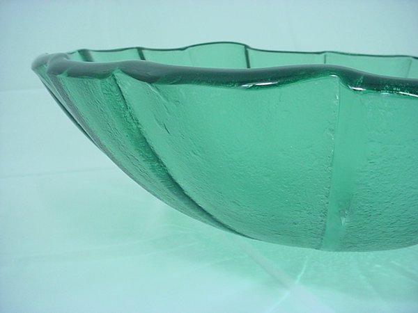 Decolav 1090-GR Green 17" Pinwheel Non-Tempered Glass Vanity Vessel Sink Bowl
