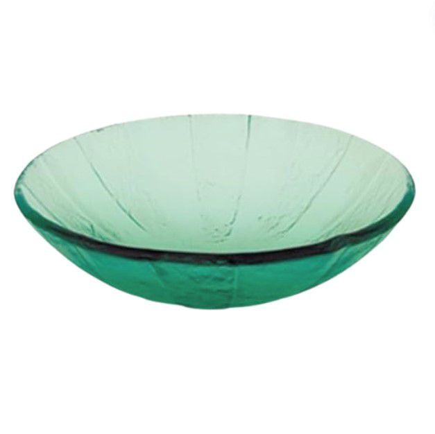 Decolav 1090-GR Green 17" Pinwheel Non-Tempered Glass Vanity Vessel Sink Bowl