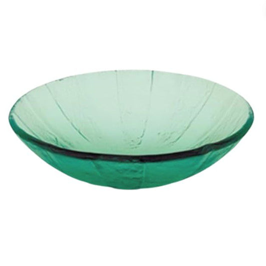Decolav 1090-GR Green 17" Pinwheel Non-Tempered Glass Vanity Vessel Sink Bowl
