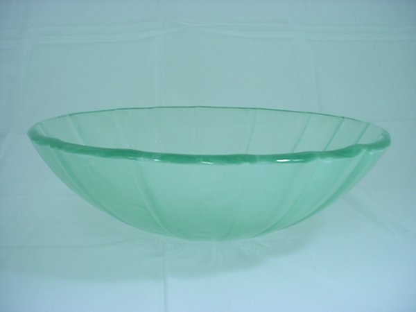 Decolav 17" White Pinwheel Artistic Non-Tempered Glass Vanity Vessel Sink Bowl