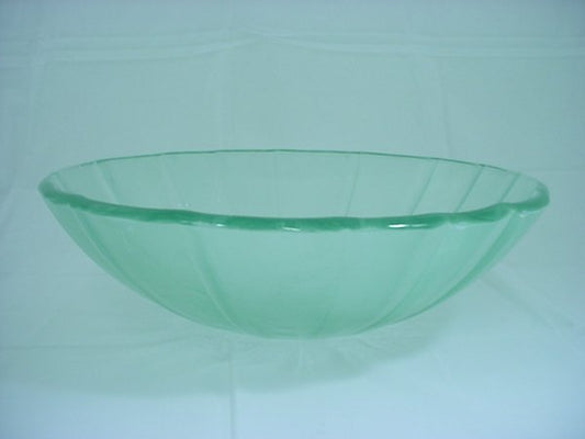 Decolav 17" White Pinwheel Artistic Non-Tempered Glass Vanity Vessel Sink Bowl