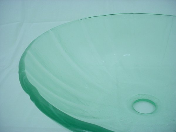 Decolav 17" White Pinwheel Artistic Non-Tempered Glass Vanity Vessel Sink Bowl