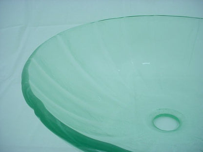 Decolav 17" White Pinwheel Artistic Non-Tempered Glass Vanity Vessel Sink Bowl