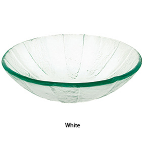 Decolav 17" White Pinwheel Artistic Non-Tempered Glass Vanity Vessel Sink Bowl