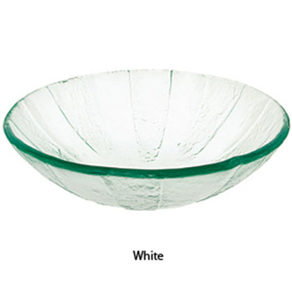 Decolav 17" White Pinwheel Artistic Non-Tempered Glass Vanity Vessel Sink Bowl