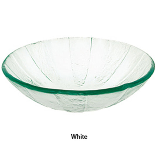 Decolav 17" White Pinwheel Artistic Non-Tempered Glass Vanity Vessel Sink Bowl