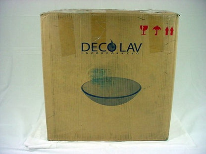Decolav 1000T-AM 17" Frosted Amber Tempered Glass Bathroom Vessel Sink Bowl
