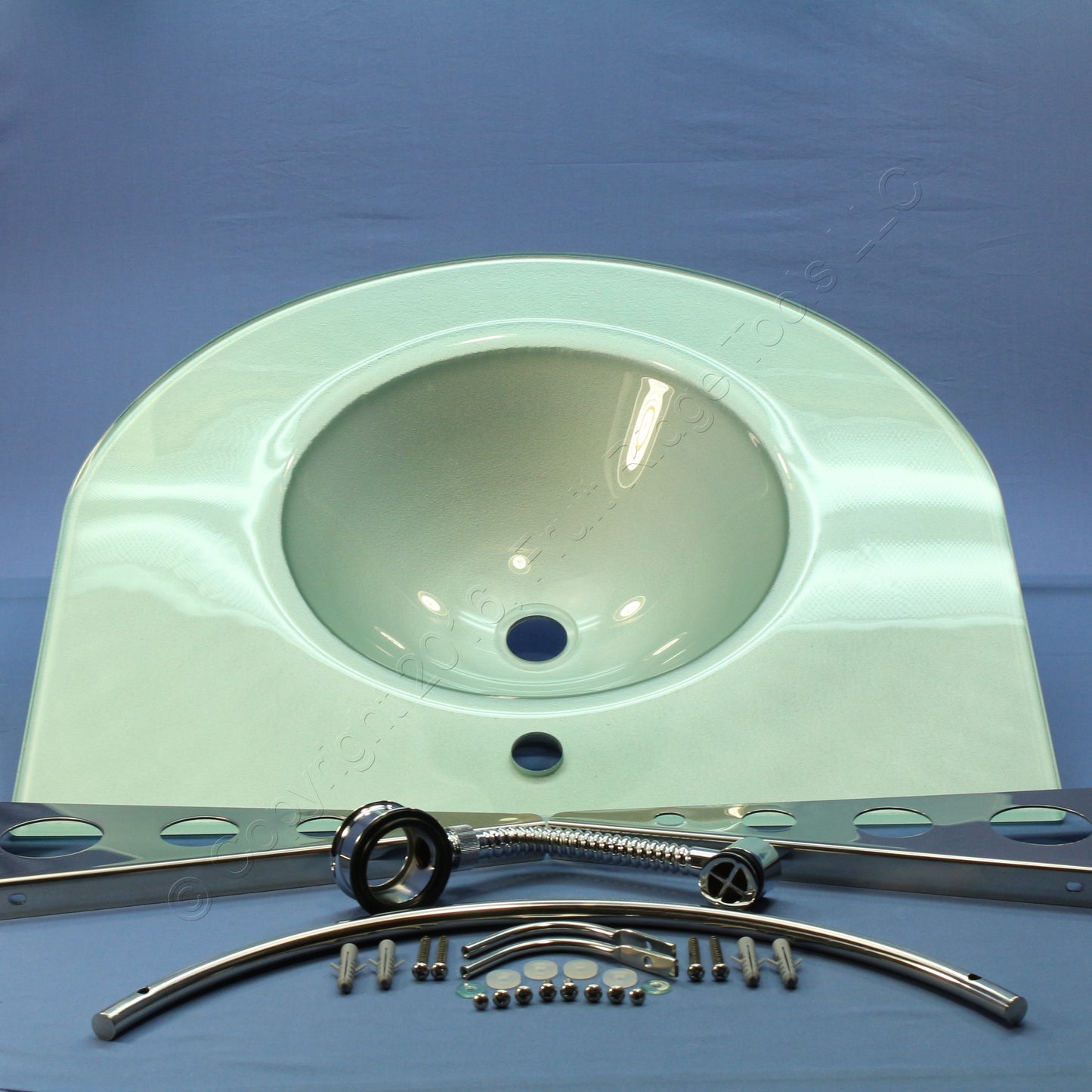 Decolav Metallic Silver Non-Tempered 12mm Lavatory Bathroom Vanity Sink 2040-SI