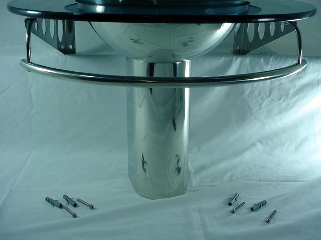 Decolav 2160-BL Frosted Blue Tempered 12mm Glass Vanity w/ Stainless Sink Bowl