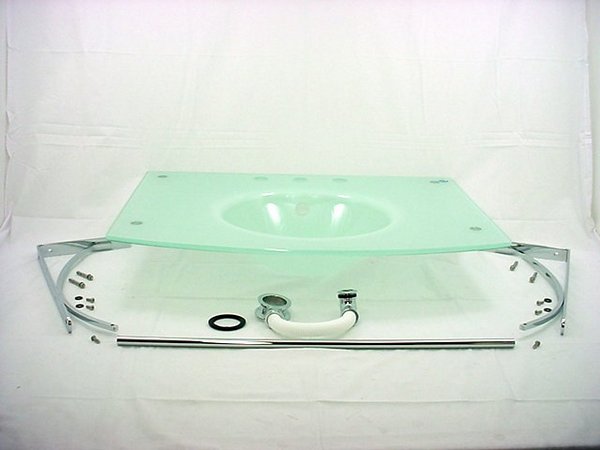 Decolav Frosted White Glass Lavatory Bathroom Vanity Bowl Sink 2230-8CP-WH
