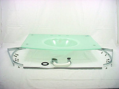Decolav Frosted White Glass Lavatory Bathroom Vanity Bowl Sink 2230-8CP-WH