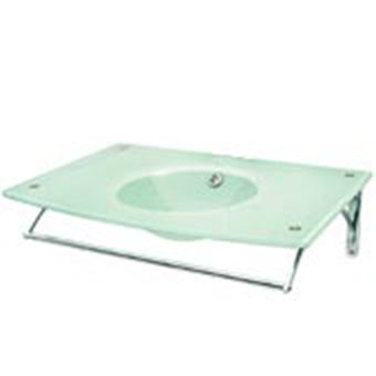 Decolav Frosted White Glass Lavatory Bathroom Vanity Bowl Sink 2230-8CP-WH