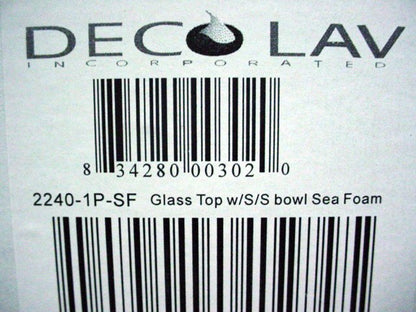 Decolav Sea 2240-1P-SF Foam Glass Lavatory Bathroom Vanity Stainless Steel Sink