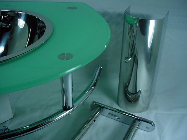 Decolav Sea 2240-1P-SF Foam Glass Lavatory Bathroom Vanity Stainless Steel Sink