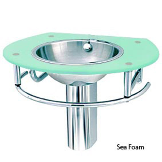 Decolav Sea 2240-1P-SF Foam Glass Lavatory Bathroom Vanity Stainless Steel Sink
