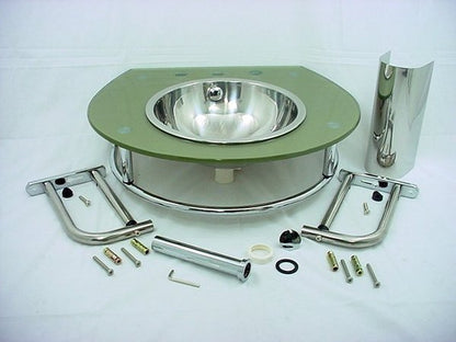Decolav 2240-8P-SG Sage Glass Bathroom Lavatory Vanity Sink Stainless Steel Sink