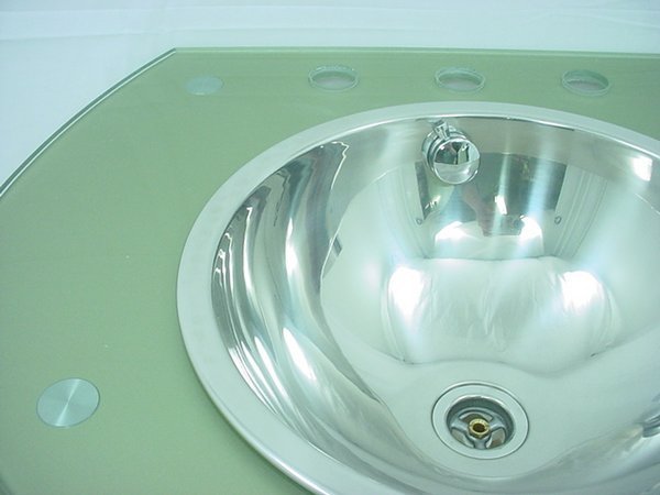 Decolav 2240-8P-SG Sage Glass Bathroom Lavatory Vanity Sink Stainless Steel Sink