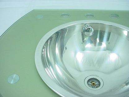 Decolav 2240-8P-SG Sage Glass Bathroom Lavatory Vanity Sink Stainless Steel Sink