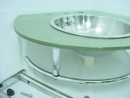Decolav 2240-8P-SG Sage Glass Bathroom Lavatory Vanity Sink Stainless Steel Sink
