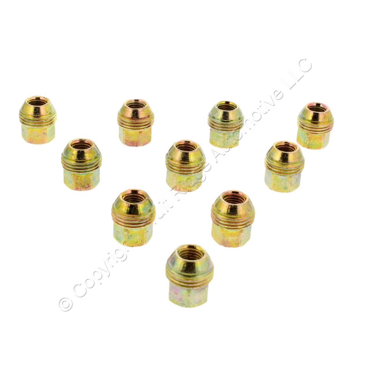 Dorman 611-109 Gold Zinc Acorn Hex Lug Nuts 9mm M12-1.5 Dual Thread Open 10pcs