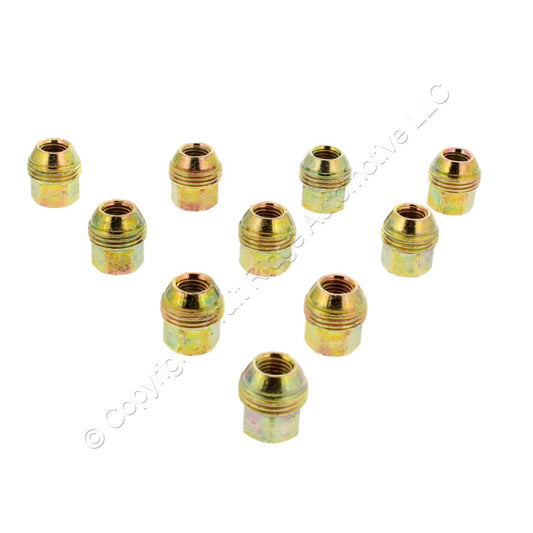 Dorman 611-109 Gold Zinc Acorn Hex Lug Nuts 9mm M12-1.5 Dual Thread Open 10pcs