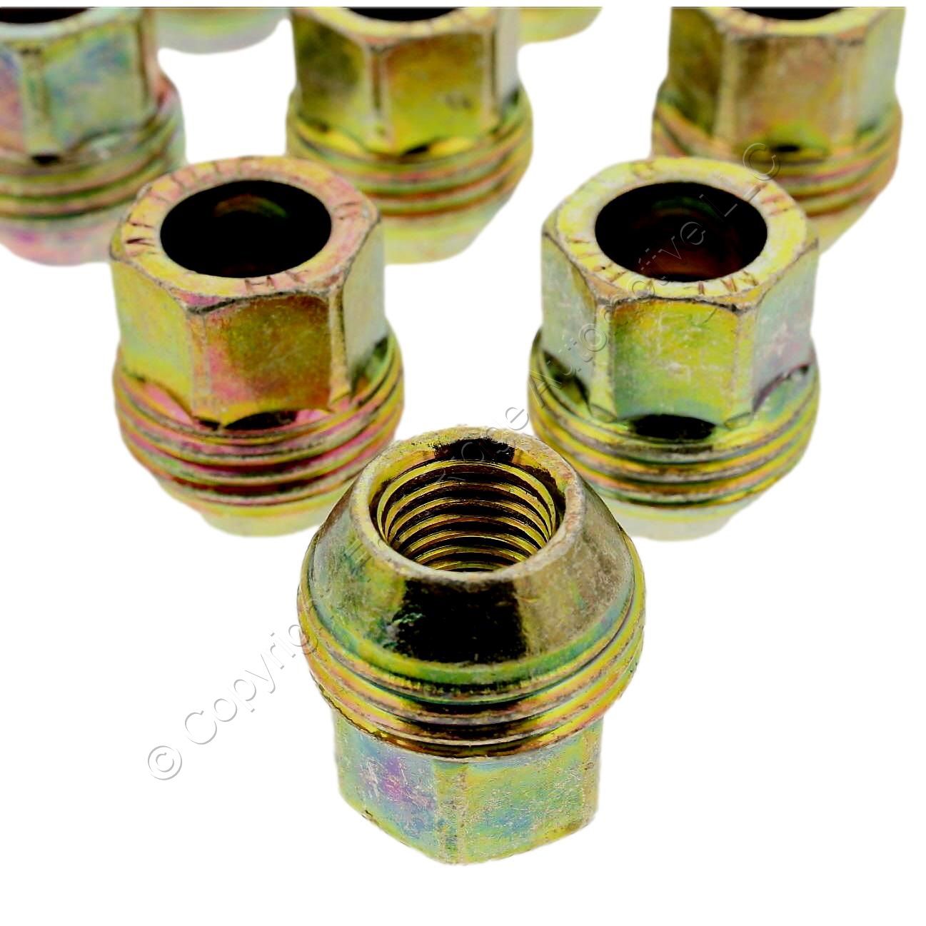 Dorman 611-109 Gold Zinc Acorn Hex Lug Nuts 9mm M12-1.5 Dual Thread Open 32pcs