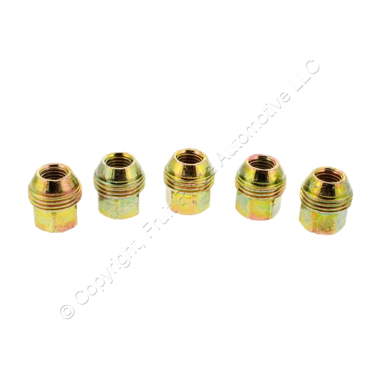 Dorman 611-109 Gold Zinc Acorn Hex Lug Nuts 9mm M12-1.5 Dual Thread Open 5pcs