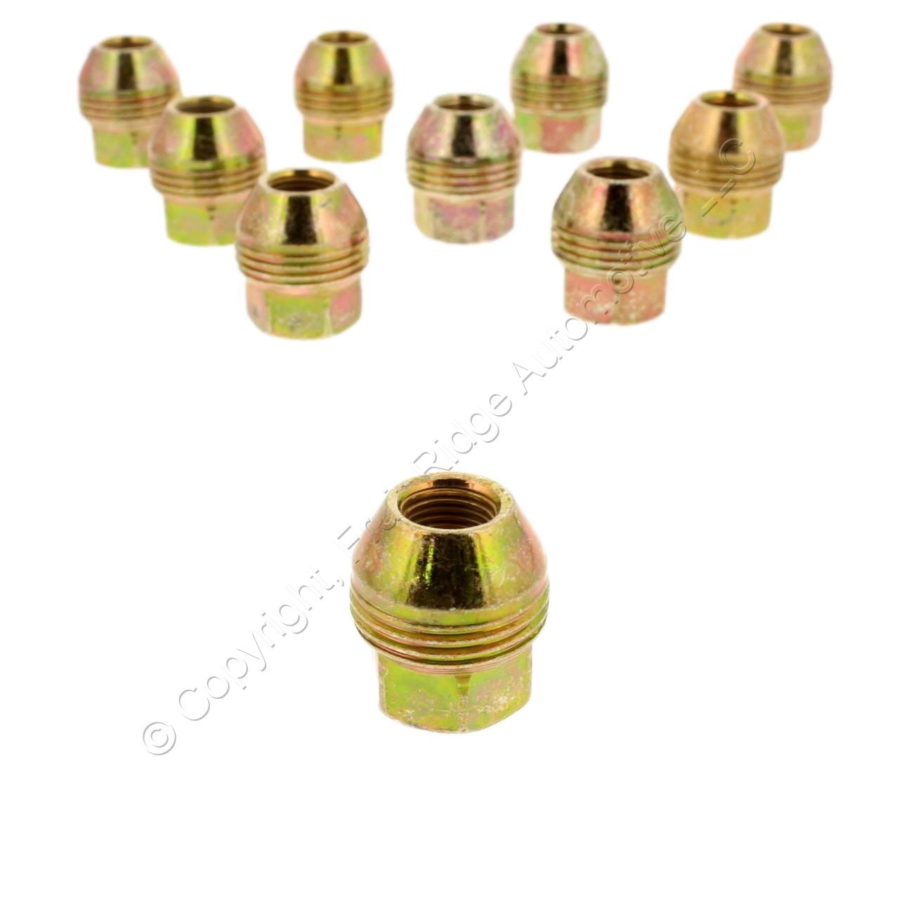 Dorman 611-178 Gold Acorn External Hex Lug Nuts 13/16 1/2"-20 Dual Thread 10pcs